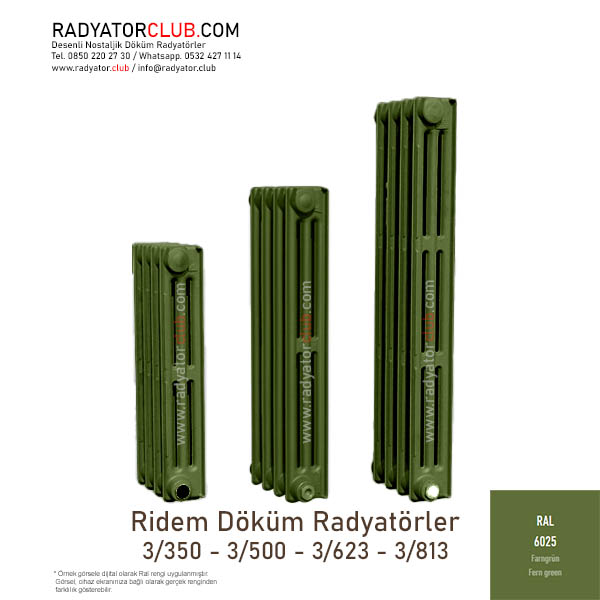 Ridem 3-623 Dokum radyator Markalari 6 Kolon Ral 6025